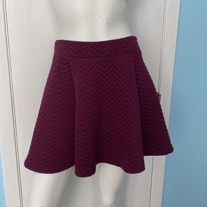 Stunning Burgundy High Waisted Mini Skirt